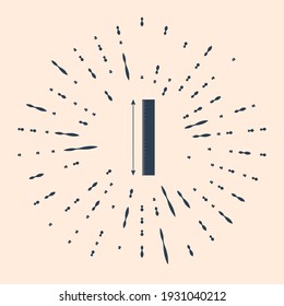 Black The measuring height and length icon isolated on beige background. Ruler, straightedge, scale symbol. Abstract circle random dots. Vector Illustration