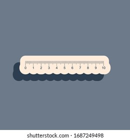 Black Measuring scale, markup for rulers icon isolated on grey background. Size indicators. Different unit distances. Long shadow style. Vector Illustration