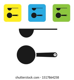 Black Measuring spoon icon isolated on white background. Set icons colorful square buttons. Vector Illustration
