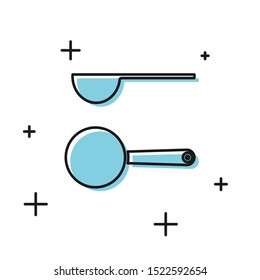 Black Measuring spoon icon isolated on white background.  Vector Illustration