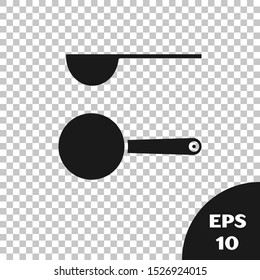Black Measuring spoon icon isolated on transparent background.  Vector Illustration