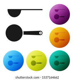Black Measuring spoon icon isolated on white background. Set icons colorful circle buttons. Vector Illustration