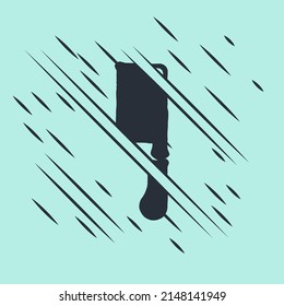Icono del helicóptero de la carne negra aislado en fondo verde. Cuchillo de carnicero. Cuchillo de cocina para carne. Cuchillo de carnicero. El estilo de Glitch. Vector