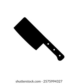 Black meat cleaver silhouette icon vector illustration design on white background.