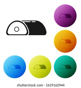 Black Meat icon isolated on white background. Set icons colorful circle buttons. Vector Illustration
