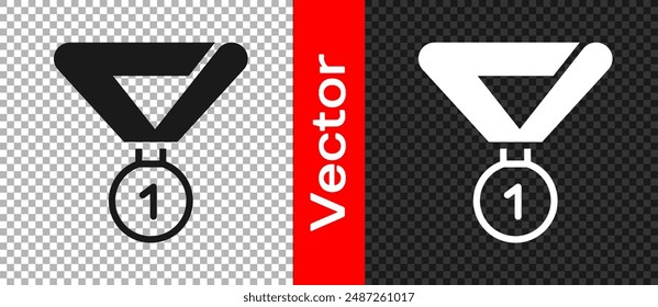 Black Medal icon isolated on transparent background. Winner symbol.  Vector