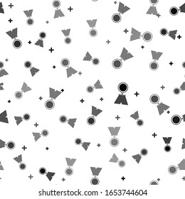 Black Medal icon isolated seamless pattern on white background. Winner symbol.  Vector Illustration