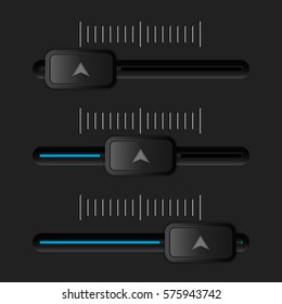 Black media equalizer slider. Vector illustration