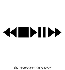 Black media player buttons collection vector