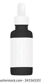 Black medical bottle. vector illustration