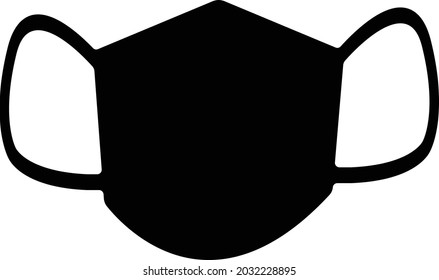 black medical mask covid 19 icon isolated on white background