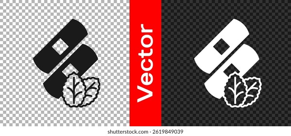 Black Medical nicotine patches icon isolated on transparent background. Anti-tobacco medical plaster.  Vector