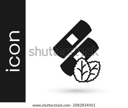 Black Medical nicotine patches icon isolated on white background. Anti-tobacco medical plaster.  Vector