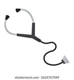 Black medical stethoscope. Vector illustration