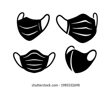 Black Medical Surgical Face Masks. Virus Protection 