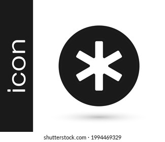 Black Medical symbol of the Emergency - Star of Life icon isolated on white background.  Vector