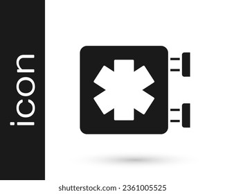 Black Medical symbol of the Emergency - Star of Life icon isolated on white background.  Vector