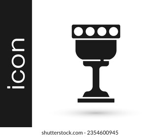 Black Medieval goblet icon isolated on white background. Holy grail.  Vector