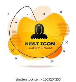 Black Medieval hood icon isolated on white background. Hooded sweatshirt. Abstract banner with liquid shapes. Vector Illustration