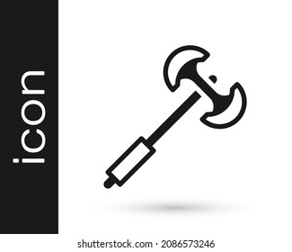 Black Medieval poleaxe icon isolated on white background.  Vector