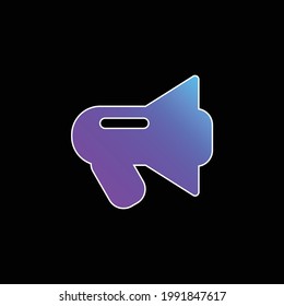 Icono de vector de gradiente azul Megaphone negro
