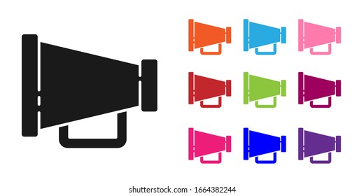 Black Megaphone icon isolated on white background. Speaker sign. Set icons colorful. Vector Illustration