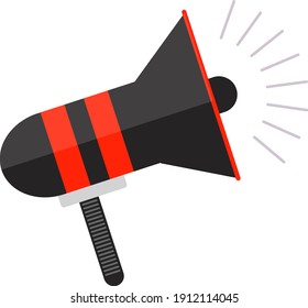 Black megaphone, illustration, vector on a white background.