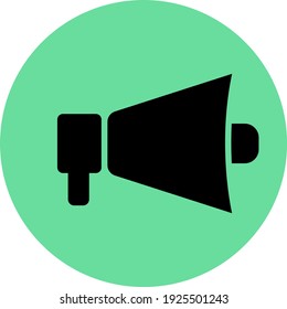 Black megaphone, illustration, vector on white background.