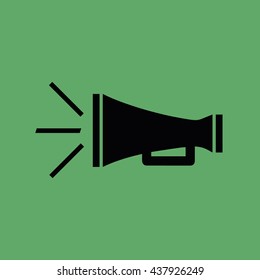 Black megaphone vector icon illustration