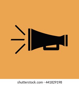Black megaphone vector icon illustration