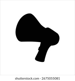 Ilustración vectorial de megáfono negro sobre blanco
