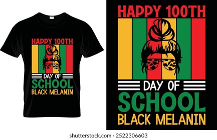 Melanina preta, 100 dias de design de camiseta da escola