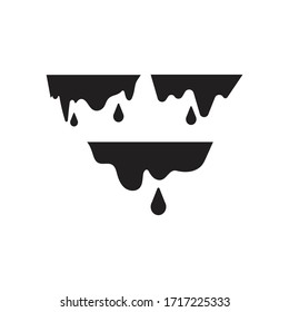 Black melt drips icon design isolated on white background