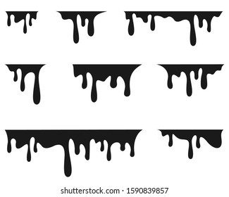 Paint Dripping Dripping Liquid Paint Flows Stock Vector (Royalty Free ...