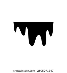 black melt drop icon. vector isolated on white background, simple and modern design.