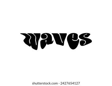 Black Melting Bold 'Ondas' en tipografía minúscula, ilustración psicodélica