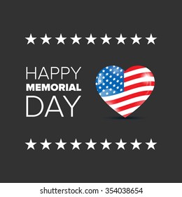 black Memorial day poster with map and flag