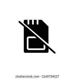 Tarjeta de memoria negra dañada diseño de icono aislado en fondo blanco
