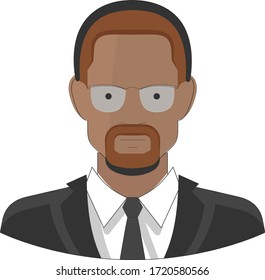 hombres negros con ilustración vectorial de lentes