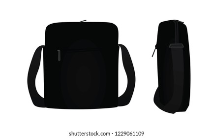 Black men handbag. vector illustration