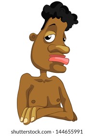 Black Men Isolated on White Background. Vector Illustration. EPS 10.