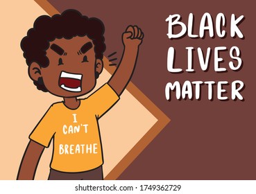 Black men protest with the message "Black Lives Matter". Vector illustration.