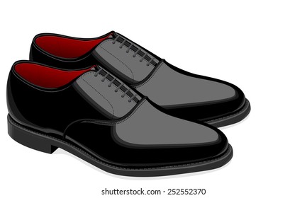 Black Men Shoes Patent Leather Heel 