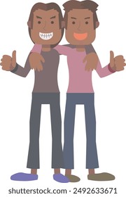 Black men standing side by side and smiling