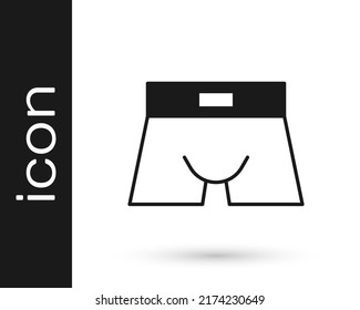 Black Men underpants icon isolated on white background. Man underwear.  Vector