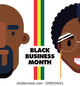 BLACK MEN AND WOMEN IN A POSTER ABOUT THE MONTH OF BLACK BUSINESS