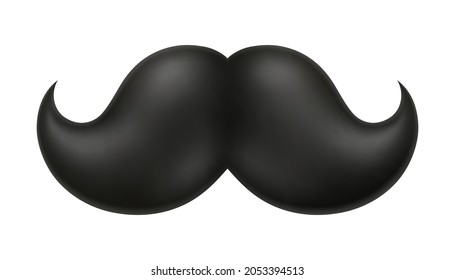 Black Men's mustaches. Symbol of Fathers day, hipster, gentleman, barbershop. Vector illustration isolated on white background.