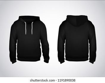mens black hoodie with white strings