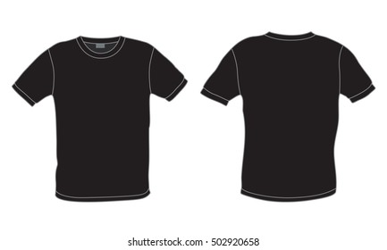 Black Mens Tshirt Template Vector Front Stock Vector (Royalty Free ...