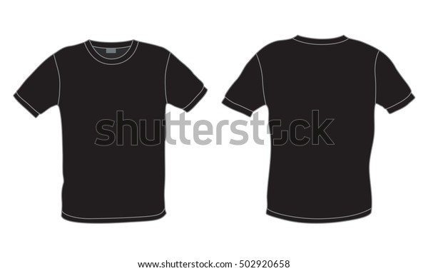 Black Mens Tshirt Template Vector Front Stock Vector (Royalty Free ...